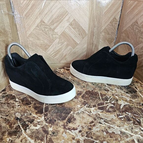 J/Slides Women's Fashion Platform Hidden Wedges Black Shoes Size 7.5.   556 - Picture 1 of 11